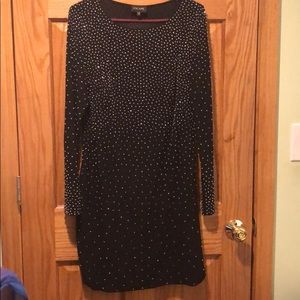 XSCAPE rhinestoned black dress